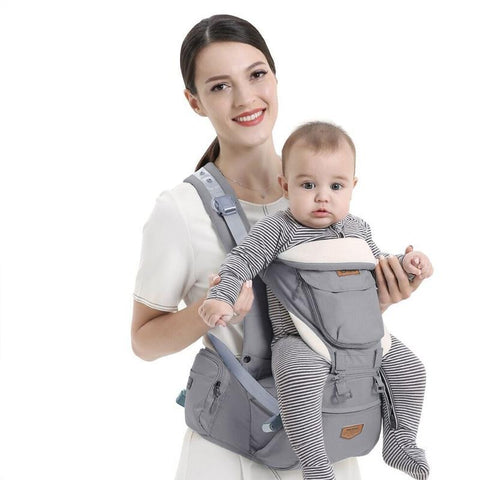 Image of Ergonomic Baby Carrier Infant Baby Hipseat Waist Carrier Front Facing Ergonomic Kangaroo Sling for Baby Travel 0-36M